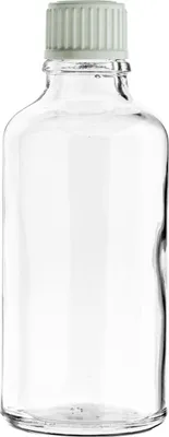Immagine prodotto di Flacone in vetro incolore da 15 ml con tappo bianco, filettatura 18/415