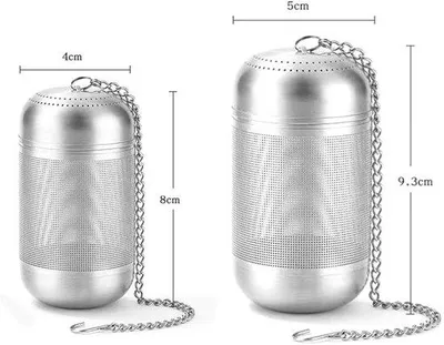 Zdjęcie produktu dla Dwa stalowe sitka do herbaty sypanej – z materiałem Microporeus – do herbaty sypanej, ziół i przypraw