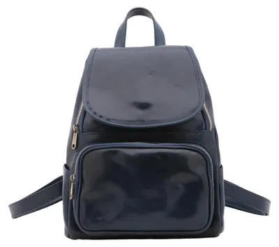 Produktbild von Damen Schultertasche aus echtem Leder, rund, mit Reißverschluss und Fächern, hergestellt in Italien