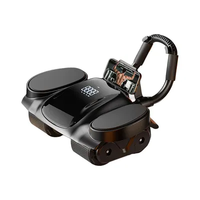 Produktbild von Bauchtrainer-Rad mit Kniematte – Effektiver Bauchmuskeltrainer mit Ellbogenstütze, Automatische Rückfederung, Großes LCD-Display für Trainingsfortschritt