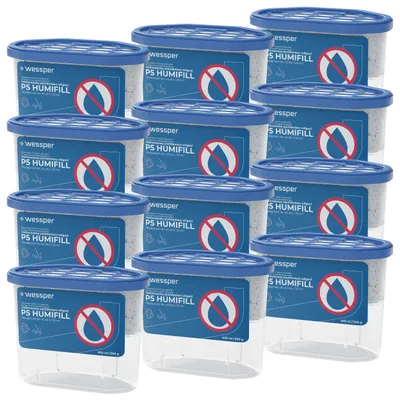 Productafbeelding van Wessper HUMIFILL P5, 12 stuks van 600 ml – Luchtontvochtiger tegen vocht, geurloos