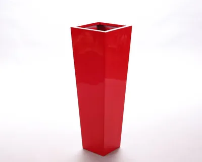 Produktbild von Elegant Einrichten | Pflanzkübel | Fiberglas | säule | konisch | 30x30x90cm | hochglanz rot