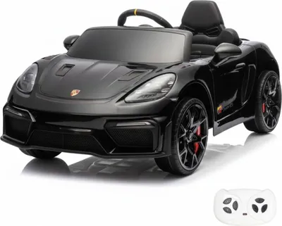 Produktbild von Porsche 718 Spyder RS Kinder Elektroauto 12V (1–5 Jahre) – Offiziell Lizenziert, mit Fernbedienung, Bluetooth & LED – Kinder Elektrofahrzeug – Schwarz