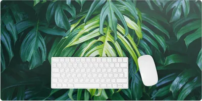 Produktbild von Tropische Blätter – Schreibtischunterlage – Rutschfeste Tischunterlage – Schreibtischmatte für Büro & Zuhause – Schreibunterlage – Mauspad – Tischmatte – 90 x 45 cm