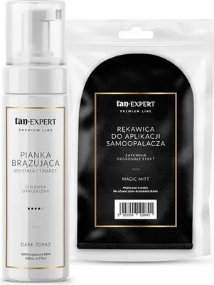 Produktbild von TanExpert Dark Topaz Selbstbräunungsschaum + Handschuh