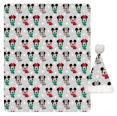 Produktbild von Disney Mickey Nöl Minnie  Decke und Mütze Set