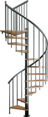 Produktbild von Dolle Spindeltreppe Montreal Eiche/anthrazit 252-282cm Geschosshöhe Ø120cm