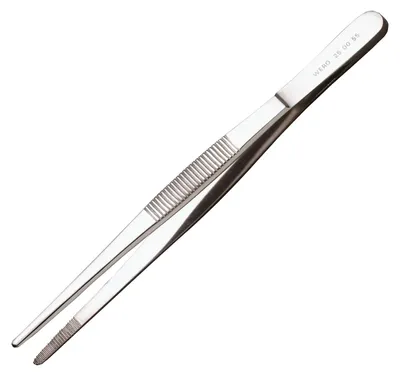 Produktbild von Anatomische Edelstahl-Pinzette, 14,5 cm, mit strukturierten Spitzen