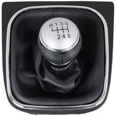Produktbild von VW Golf V 03-08 SILBER + SCHWARZER Schaltknauf mit CHROM-Rahmen 6-GANG