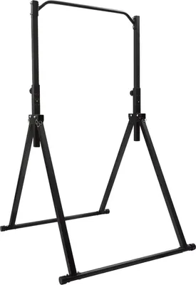Obrázok produktu pre Samostatná hrazda na kľuky – výškovo nastaviteľná hrazda – nosnosť 200 kg – pre domáce cvičenie – stabilná konštrukcia – čierna farba