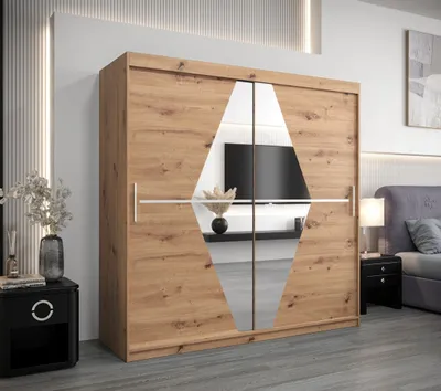 Produktbild von Kleiderschrank LAURA – Breite 200 cm, Eiche artisan