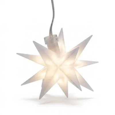 Produktbild von Weihnachtsstern Stern Deko Weihnachtsbeleuchtung Batterie Timer  Ø 11 cm Weiß
