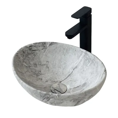 Zdjęcie produktu dla Umywalka Nablatowa Stawiana Ceramiczna Elegancka Kamienna