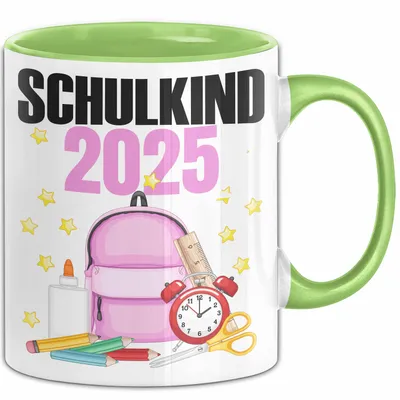 Produktbild von Trendation - Einschulung Mädchen Geschenk Schultüte Füllung Tasse Schulstart 1. Schultag Schuleinführung Schulanfang Geschenkidee 2022 Schulkind (Grün)