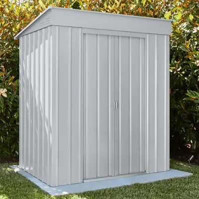Produktbild von Globel Industries Gerätehaus "Skillion 64" silber metallic 1,93 m² ohne Schleppdach
