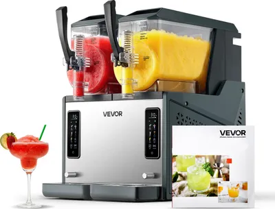 Obrázek produktu pro Stroj na ledovou tříšť VEVOR 2 x 4 l, stroj na ledovou tříšť 455 W (bez nutnosti ledu), elektrický stroj na margaritu s funkcí samočištění