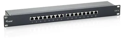 Produktbild von Equip 16-Port Cat.6 Geschirmtes Patch Panel, Schwarz