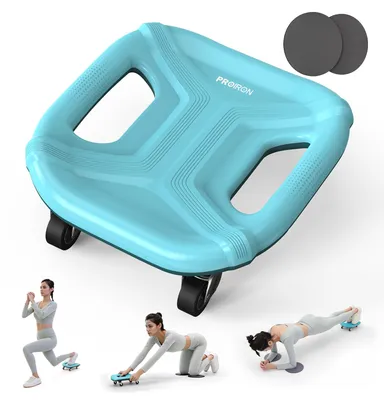 Produktbild von PROIRON Bauchtrainer Roller, Bauchroller Liegestützgriffe, ab Roller mit Stabilen Vier Räder, Bauchmuskeltrainer ab Wheel set inkl Gepolsterter, Aabdominal Wheel Roller für Bauchmuskeltraining