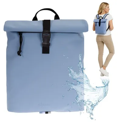 Produktbild von Damen Rucksack Handtasche klein Elephant Lykka Tasche A4 Freizeitrucksack Frauen iPad Fach - Lite Blue - Black (hellblau) 5