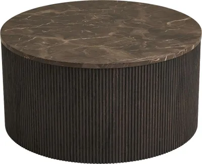 Image de Ida table basse Ø80 cmReproduction marbre brun.