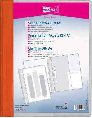 Image de VELOFLEX 4741030 Schnellhefter VELOFORM® Kunststoff orange DIN A4 überbreit