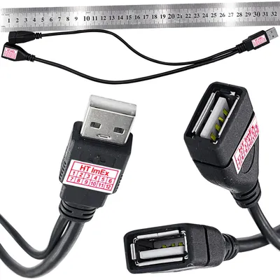 Produktbild von USB Y Splitter Kabel USB 2.0 A Stecker zu Dual USB Buchse Splitter Ladekabel