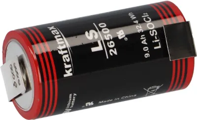 Image de Pile Kraftmax Lithium 3,6V ER26500 C Cellule Z patte à souder bébé