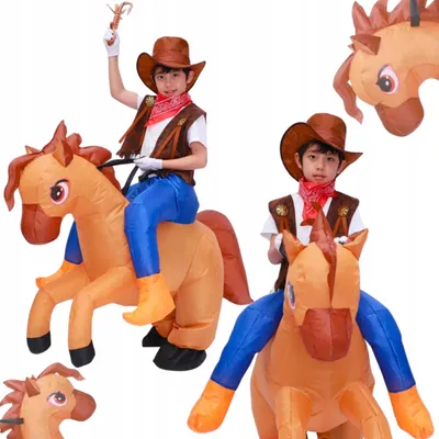 Produktbild von Hopki Aufblasbares Cowboy-Kostüm Reiter Wild West Kinder