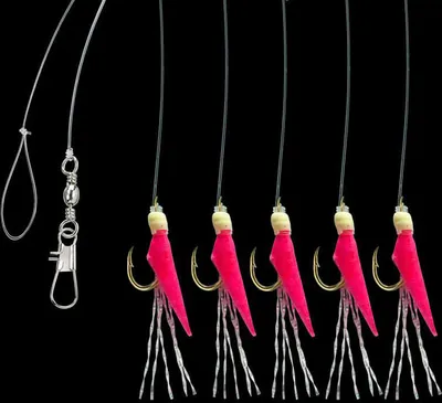 Produktbild von Jenzi Heringsvorfach mit echter Fischhaut und 5 Armen Pink