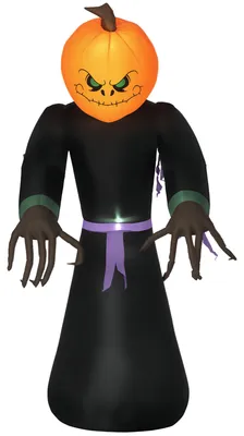 Zdjęcie produktu dla 210 cm, dmuchany duch dyni, dekoracja na Halloween, efektowna ozdoba z podświetleniem LED, dekoracja na Halloween, wodoodporna figura nadmuchiwana, wykonana z poliestru, do użytku wewnątrz i na zewnątrz