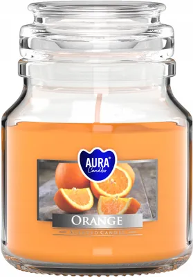 Produktbild von Bispol Pomarańcza Duftkerze im Glas mit 28h Brenndauer