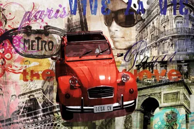 Immagine prodotto di Parigi - 2CV - Stampa poster - Dimensioni 91,5x61 cm