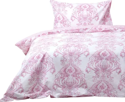 Produktbild von HOMESCAPES Bettbezug-Set mit Toile-De-Jouy-Muster, 135 x 200 cm, rosa