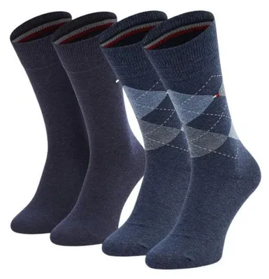 Image de Tommy Hilfiger - Chaussettes pour homme (lot de 2) NA1127 (47 EU - 50 EU) (Bleu marine foncé)