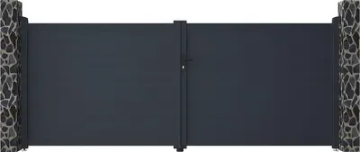 Produktbild von Drehtor NAZARIO, Aluminium massiv, anthrazitfarbig - 392 × 158 cm (B × H)