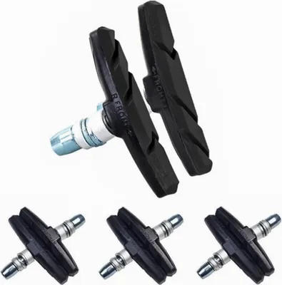 Immagine prodotto di set di freni per bicicletta da 8 pezzi per Shimano | 4 paia di ganasce nere per la bicicletta | V-brake 70mm V-brake simmetrico | pattini per freni | ganasce per freni | set di ganasce per freni | ganasce per freni V-brake | ganasce per freni MTB