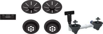Produktbild von Blanco Ablaufgarnitur-Set, 2 x InFino ohne Ablauffernbedienung, schwarz matt, 207438