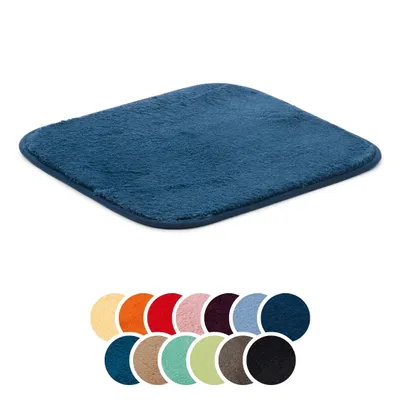 Produktbild von liebling Badteppich, 100% Polyester, mit Anti-Rutsch Beschichtung, saugstark, Serie Santos, 50 x 45 cm, 1500 g/m², bei 30 Grad waschbar, dunkelblau