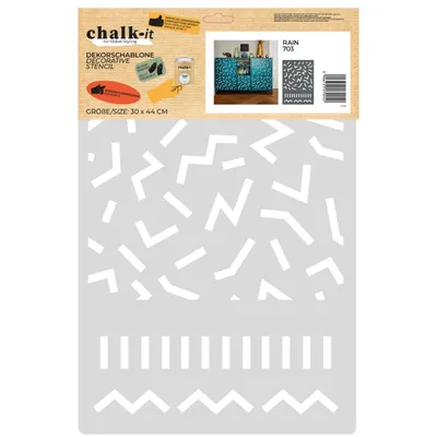 Produktbild von Dekorschablone Schablone Rain 703 Malerschablone Möbel Holz Kreiderfarbe Chalk-it