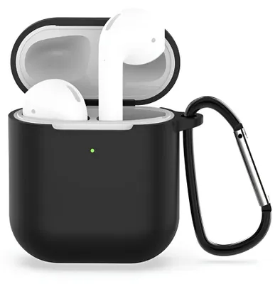 Produktbild von Techsuit - Silicone Case ultradünne Silikonhülle für AirPods 1 / AirPods 2 – schwarz