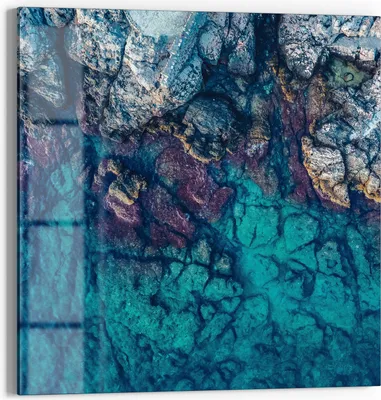 Produktbild von DEQORI Magnettafel Glas 30x30 cm 'Küstenfarbenspiel' beschreibbar Whiteboard Küche