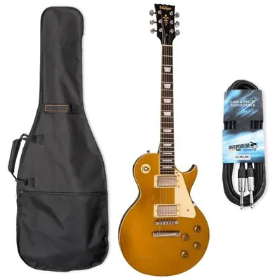 Produktbild von Vintage E-Gitarre V100MRGT Icon Distressed Gold Top mit Tasche und Kabel
