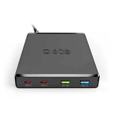 Productafbeelding van GaN-laadstation met 4 poorten ultrasnel opladen met 2 USB-A- en 2
