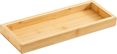 Immagine prodotto di Tavolino rettangolare in legno di bambù, dimensioni 29x11x2,6 cm, ideale per cosmetici e snack