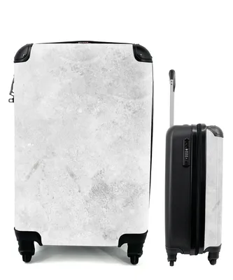 Produktbild von MuchoWow® Koffer Handgepäck Trolley Rollkoffer Kleine Reisekoffer mit 4 Rollen - Marmor - Textur - Grau - Marmoroptik - Cabin Size < 55x40x23 cm & 55x40x20 cm - Fotokoffer - Kabinenkoffer - Boardgepäck - Reise-Box - Reisekoffer - Reisegepäck - Koffer mit Bild - Trolley für Kinder