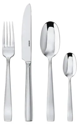 Imagen del producto de Juego de cubiertos Sambonet S0037, 24 piezas, diseño "Flat", acero inoxidable 18/10