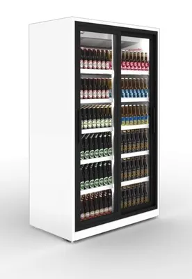 Produktbild von Gastro Getränkekühlschrank | Flaschenkühlschrank | Gewerbekühlschrank | 2 Glastüren | 1610 Liter | +1 bis +9 °C