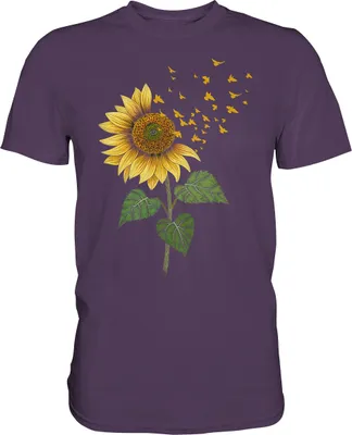 Produktbild von Vögel Sonnenblumen T-Shirt Garten Vogel Motiv Gärtner Geschenk – Urban Purple / S