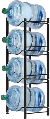 Productafbeelding van Water Cooler Jug Rack - Flessenhouder Opslag - Ruimte Besparen - 4-Tier Staal - 34 x 33 x 104 cm