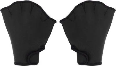 Produktbild von Schwimmhandschuhe für Männer und Frauen, Wasserresistenz-Training, Fitness-Tauchen, Schwimmhandschuhe mit Flossen, Pedalen, Schwimmausrüstung für Anfänger - schwarz - M